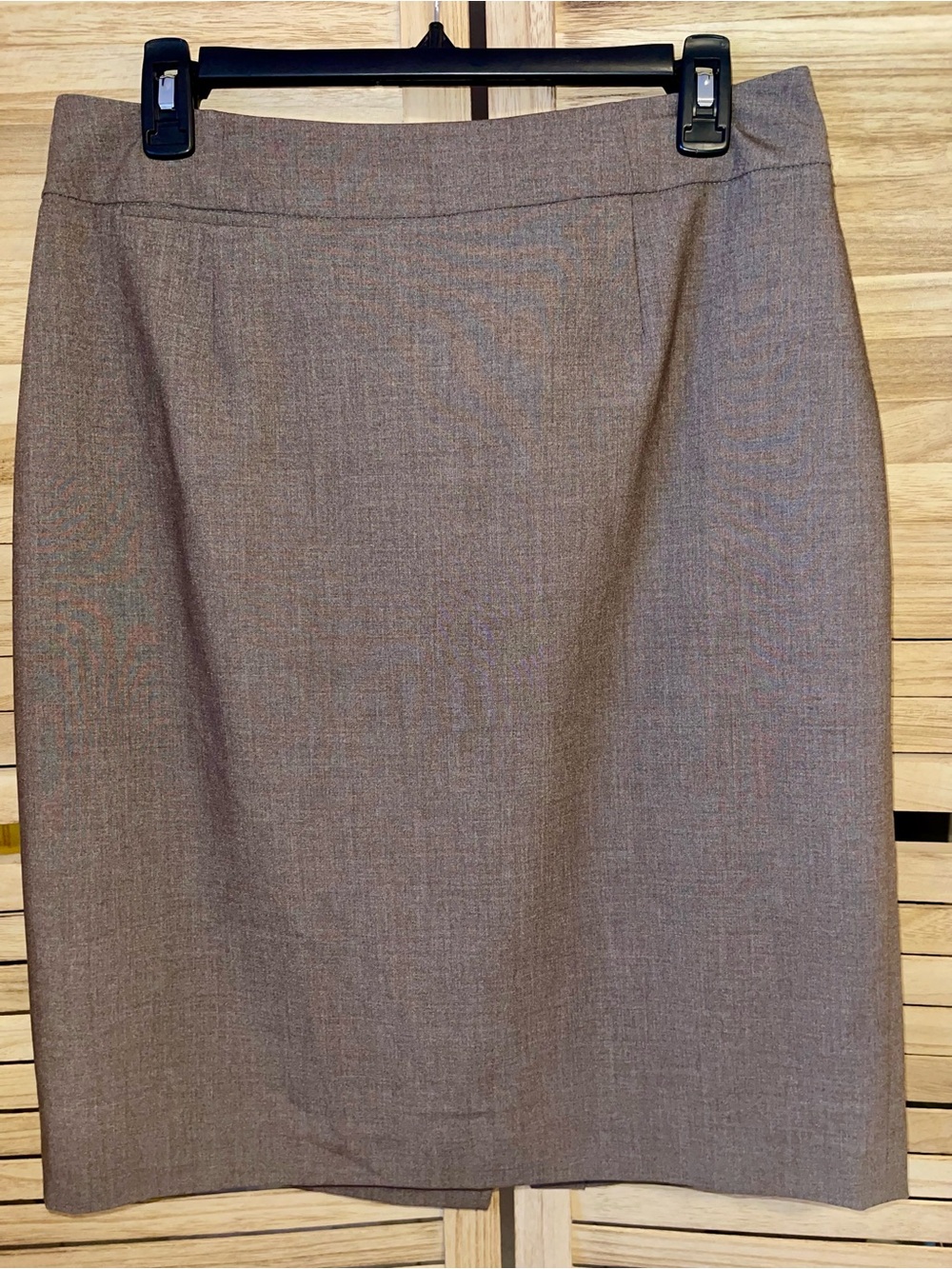 Calvin Klein Taupe Pencil Skirt S 12 Career Office Stretch Knee Length Classic - Picture 2 of 8